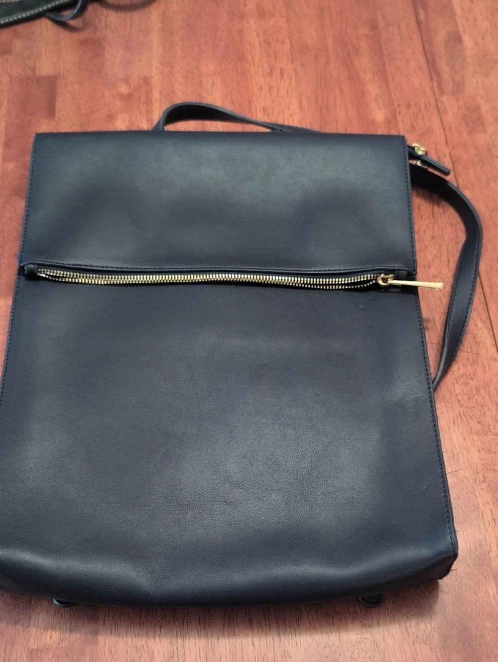 Leather Computet Backpack for Women - Navy